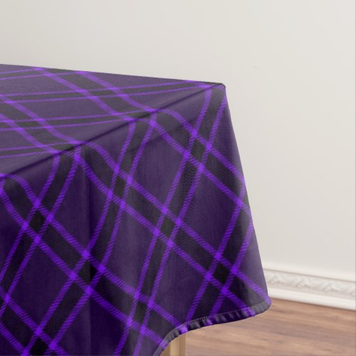 Purple and black buffalo plaid Scottish tartan Tablecloth