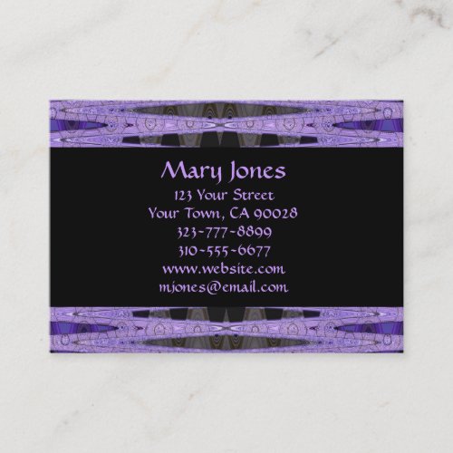 purple and black business card