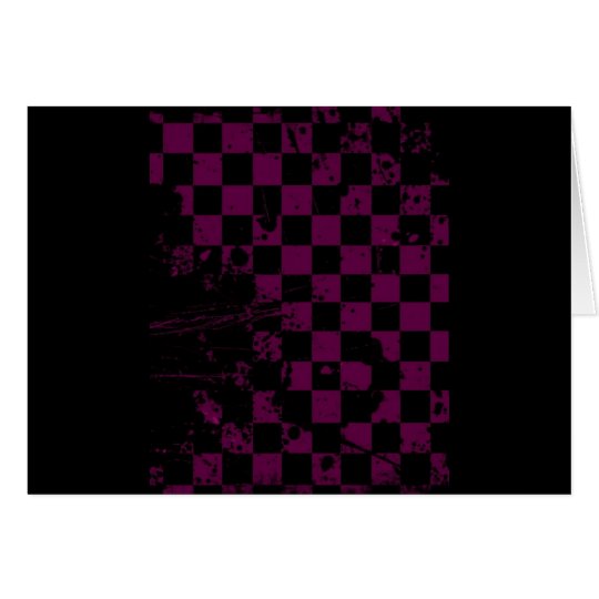 purple and black checkered card