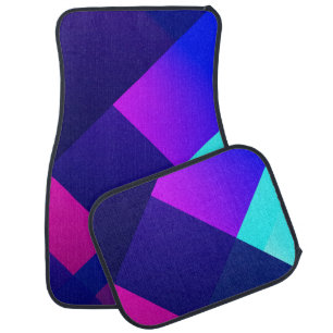 Purple and black checkered illustration car floor mat