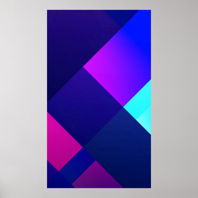 Purple and black checkered illustration poster (Front)