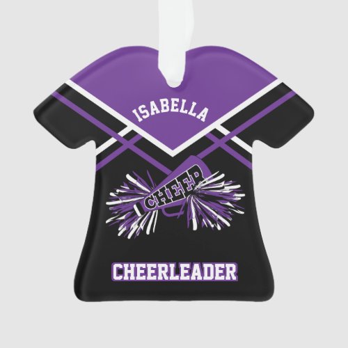 Purple and Black Cheerleader Ornament