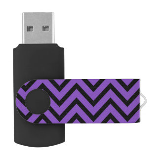 Purple and Black Chevron Flash Drive