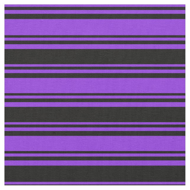 Purple and Black Colored Lined/Striped Pattern Fabric (Close Up)