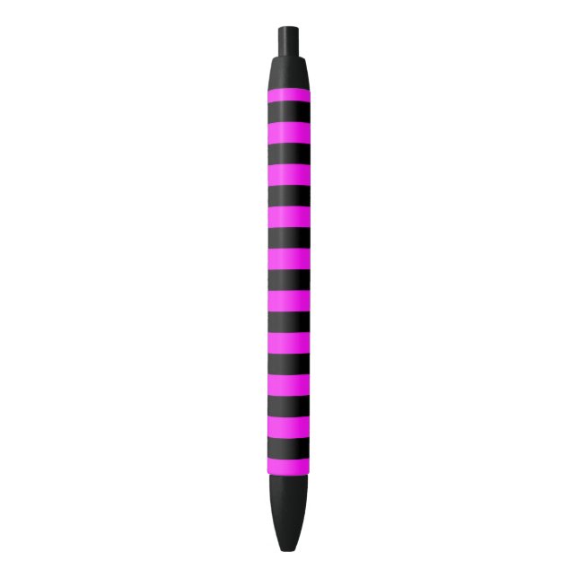 Purple and Black Coloured striped pattern Pen (Front Vertical)