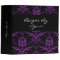 Purple and Black Damask Recipe Cook Book Binder
