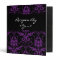 Purple and Black Damask Recipe Cook Book Binder