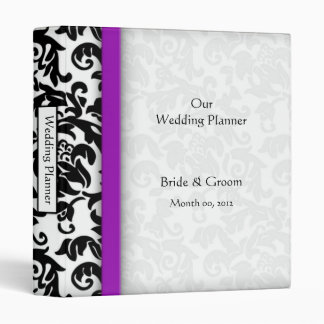 Purple and Black Damask Wedding Planner Binder