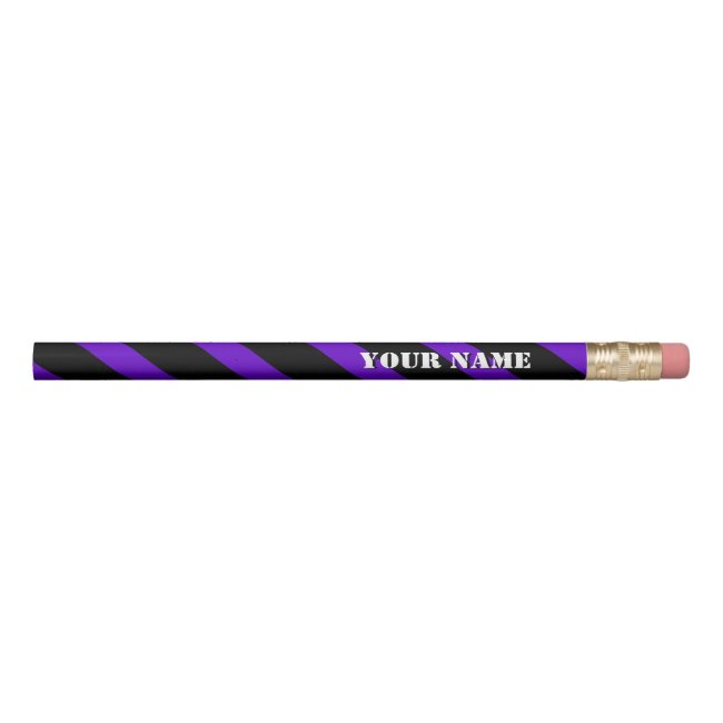 Purple and Black Diagonal Stripes Add Your Name