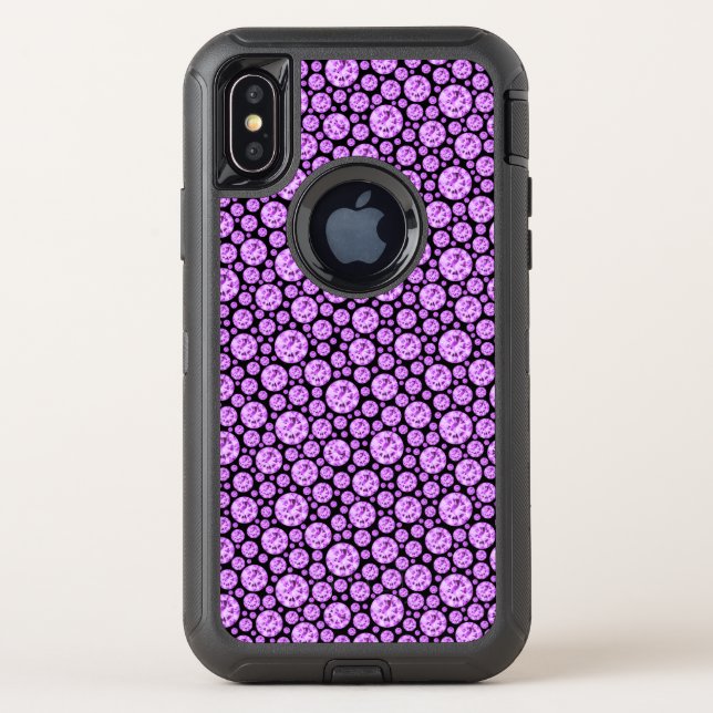 Purple and Black Diamond Bling Pattern Otterbox iPhone Case (Back)