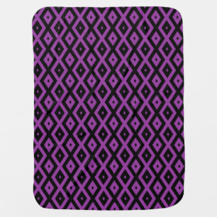 Purple and black diamond pattern baby blanket