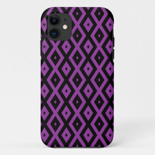 Purple and black diamond pattern iPhone 11 case