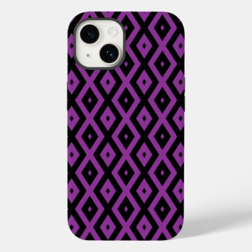 Purple and black diamond pattern Case_Mate iPhone 14 case