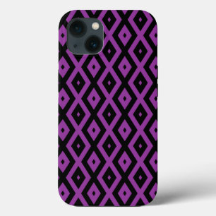 Purple and black diamond pattern Case-Mate iPhone iPhone 13 Case