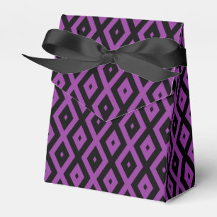 Purple and black diamond pattern favor boxes