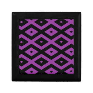 Purple and black diamond pattern gift box