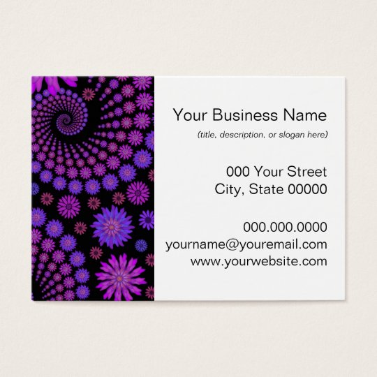 Purple and Black Floral Pattern Business Card