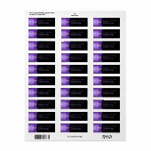 Purple and Black Floral Return Address Label (Full Sheet)