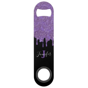 Purple and Black Glitter Speed Bottle Opener