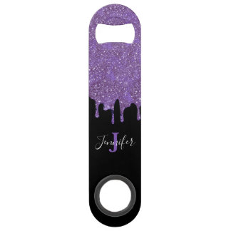 Purple and Black Glitter Speed Bottle Opener