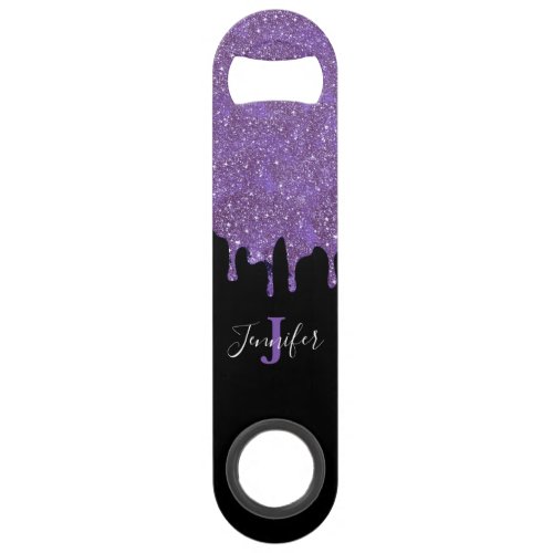 Purple and Black Glitter Speed Bottle Opener