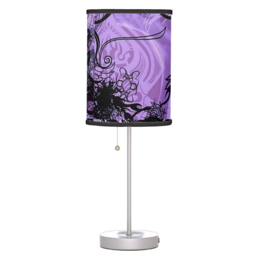 Purple and Black Goth Pattern Table Lamp (Right)