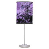 Purple and Black Goth Pattern Table Lamp (Front)