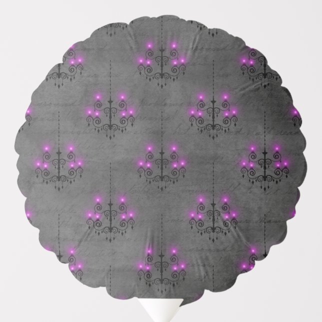 Purple and Black Gothic Chandelier Balloon (Front)