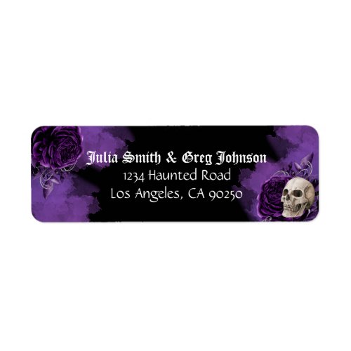 Purple and Black Gothic Return Address Label