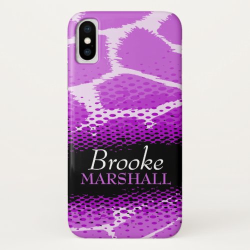 Purple and black graphic animal print iphone case