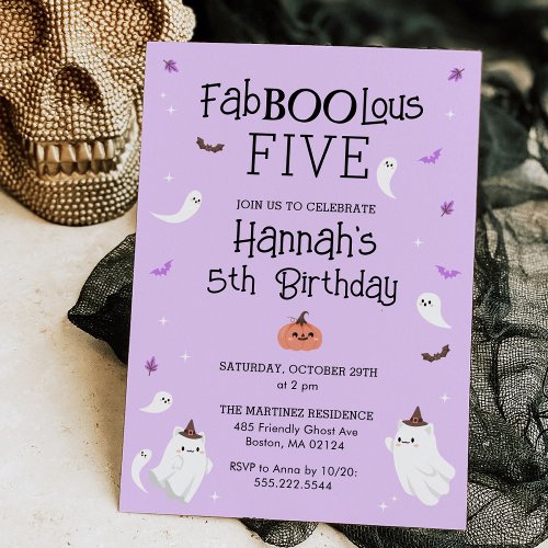 Purple and Black Halloween Birthday Party Invitation