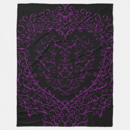 Purple and Black Heart Gothic Wedding Blanket