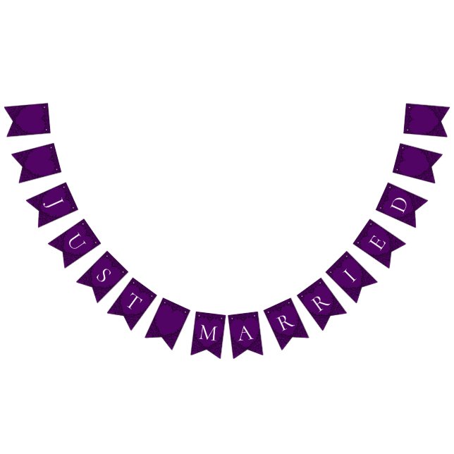 Purple and Black Heart Gothic Wedding Bunting Bunting Flags (All)