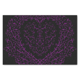 Purple and Black Heart Gothic Wedding Tissue Paper