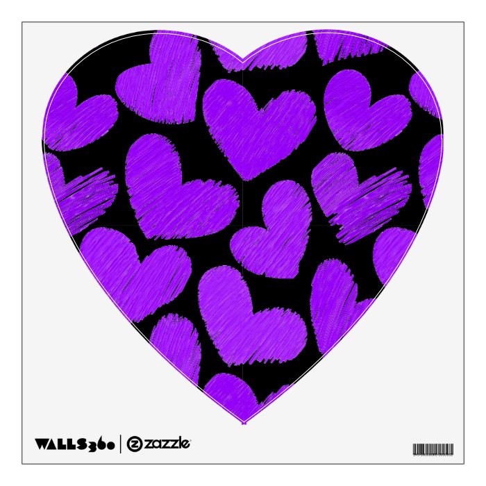 Purple and black hearts Wall Decal