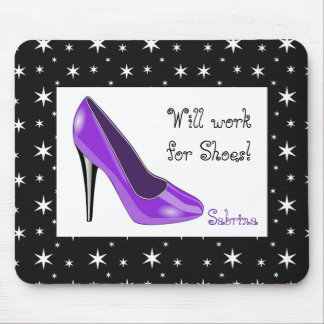 Purple and Black High Heel Mouse Pad