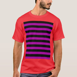 Purple and Black Horizontal Stripes Graphic 1 T-Shirt