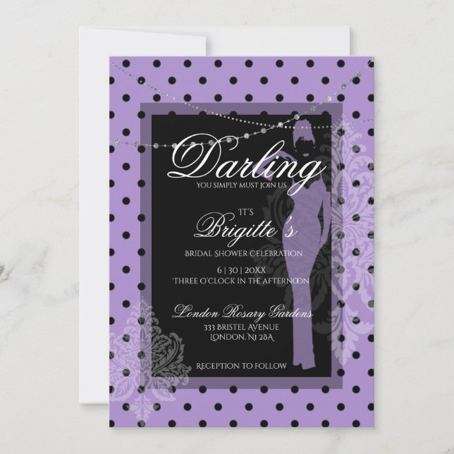 Purple and black Invitation (Front)