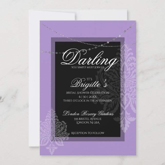 Purple and black Invitation (Front)