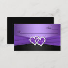 Purple and Black Joined Hearts Place Card