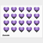 Purple and Black Joined Hearts Wedding Sticker (Sheet)