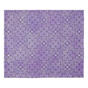Purple and Black Knit Pattern Duvet Cover