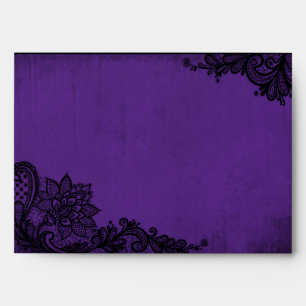 Purple and Black Lace Gothic Wedding Envelopes