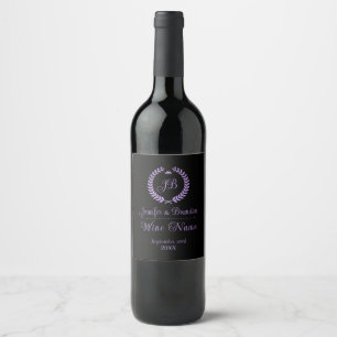 Purple and black Laurel Wreath Wine Label
