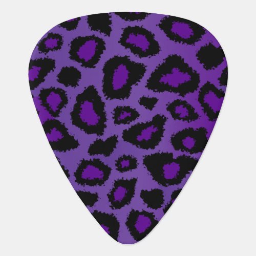 Purple And Black Leopard Pattern Guitar Pick