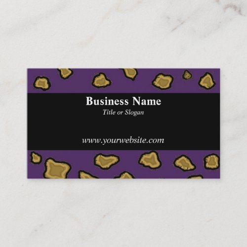 Purple and Black Leopard Print Business Card