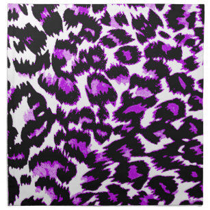 Purple And Leopard Print Napkins Zazzle Purple And Black Leopard Print Cloth Napkin