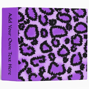 Purple And Black Leopard Print Pattern. 3 Ring Binder by Graphics_By_Metarla at Zazzle