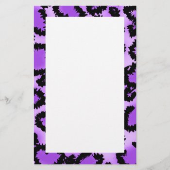 Purple And Black Leopard Print Pattern. Stationery by Graphics_By_Metarla at Zazzle