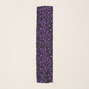 Purple and Black Leopard Print  Scarf